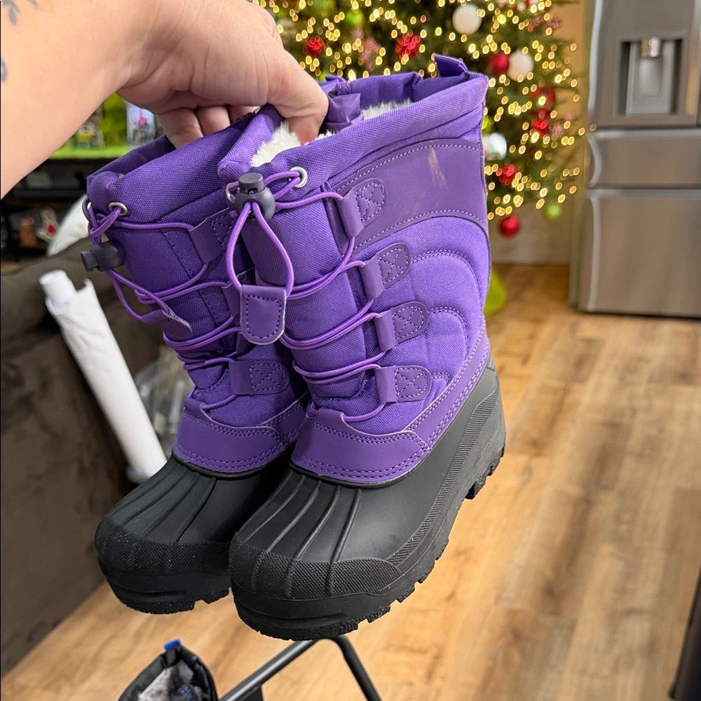 Kids Purple and Black Winter Boots
